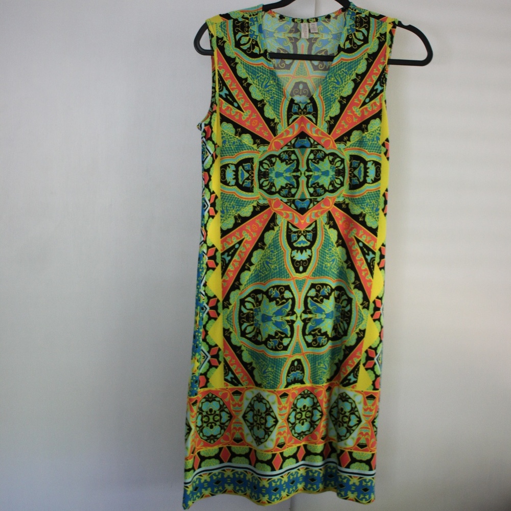 Madison Printed Knit Shift Dress Size S (Petite)